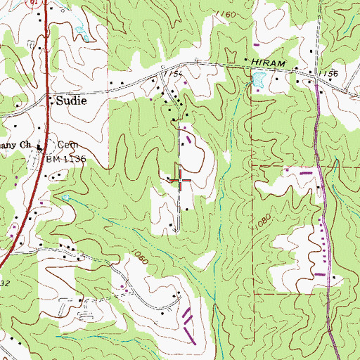 Topographic Map of Gordon Estates, GA