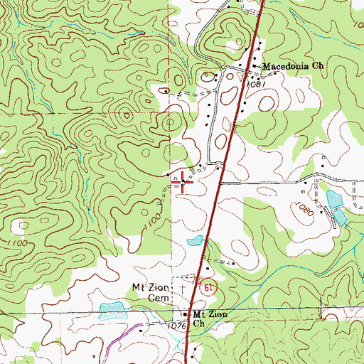 Topographic Map of Greenacres, GA