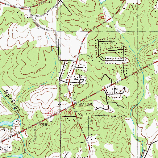 Topographic Map of Hardy Hills, GA