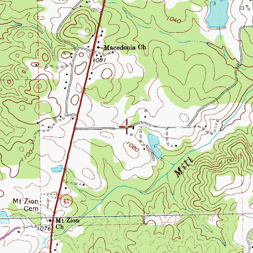 Topographic Map of Heritage Estates, GA