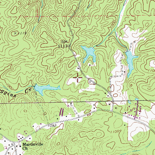 Topographic Map of Hickory Gap, GA
