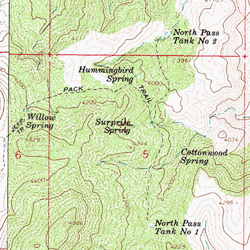 Topographic Map of Surprise Spring, AZ
