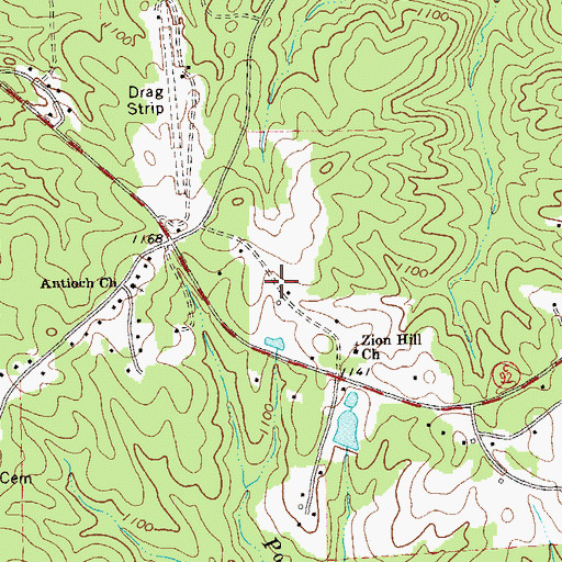 Topographic Map of Hidden Oaks, GA