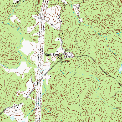 Topographic Map of High Shoals Cemetery, GA