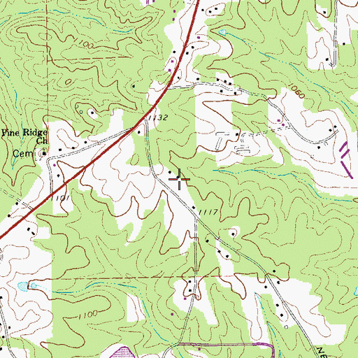 Topographic Map of Home Place Acres, GA