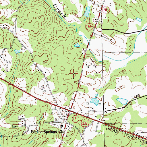 Topographic Map of Indian Lake, GA