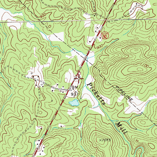 Topographic Map of Mill Creek Station, GA