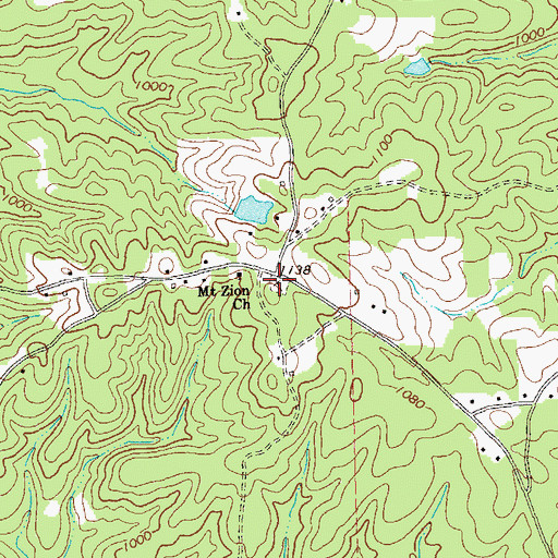 Topographic Map of Mount Zion Cemetery, GA