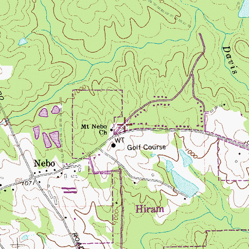 Topographic Map of Nebo Cemetery, GA