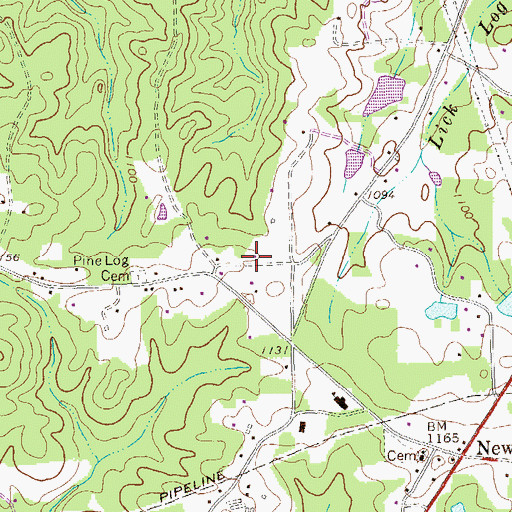 Topographic Map of New Georgia Estates, GA