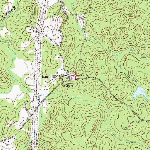 Topographic Map of Old High Shoals Cemetery, GA