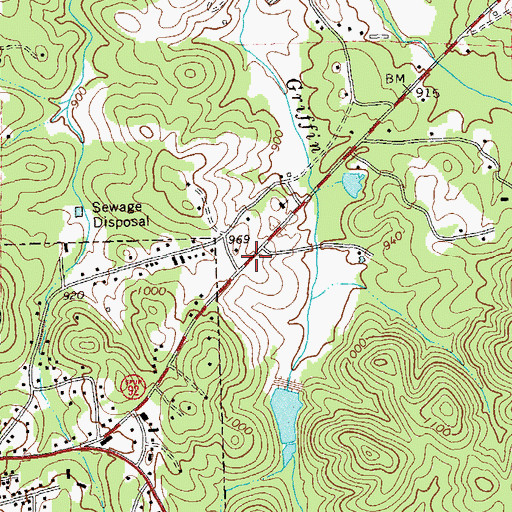 Topographic Map of Paulding County Library, GA