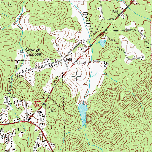 Topographic Map of Paulding County Recreation Park, GA