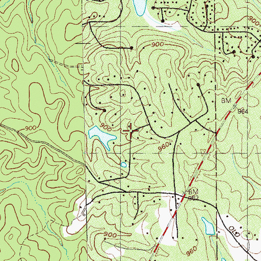 Topographic Map of Picketts Crossing, GA
