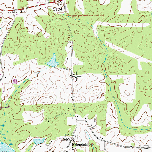 Topographic Map of Ridgeview Heights, GA