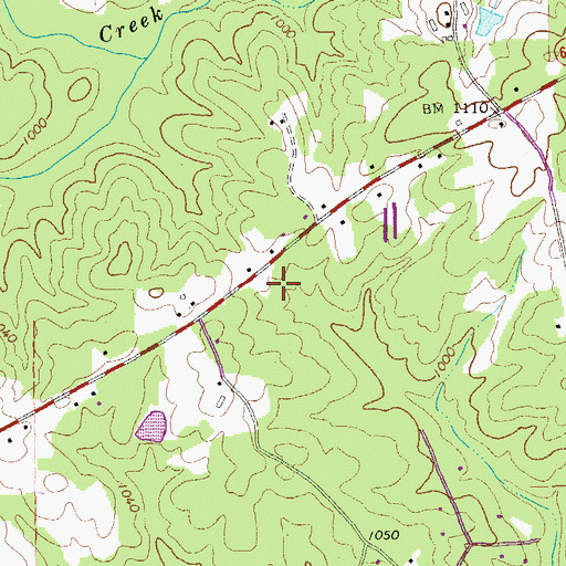 Topographic Map of South Paulding Woods, GA