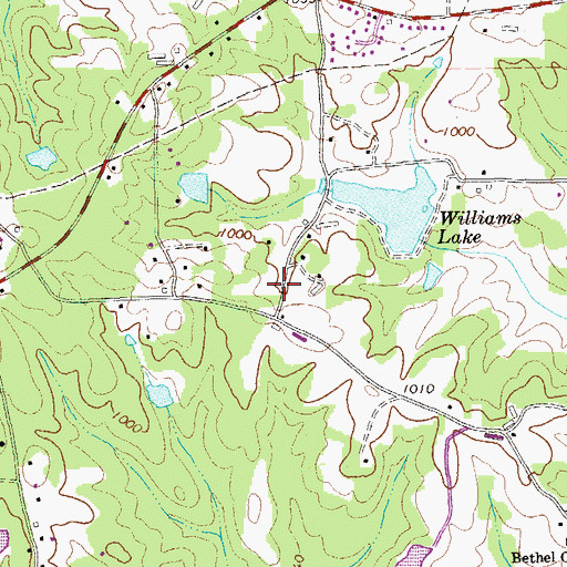 Topographic Map of Sprayberry Farms, GA