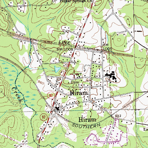 Topographic Map of Sweet Home Baptist Church, GA