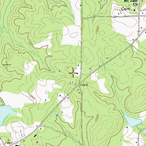 Topographic Map of Sweetwater Estates, GA