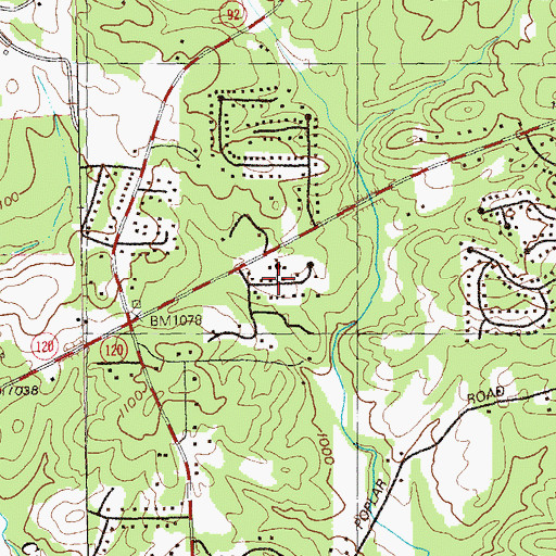 Topographic Map of Timberchase, GA