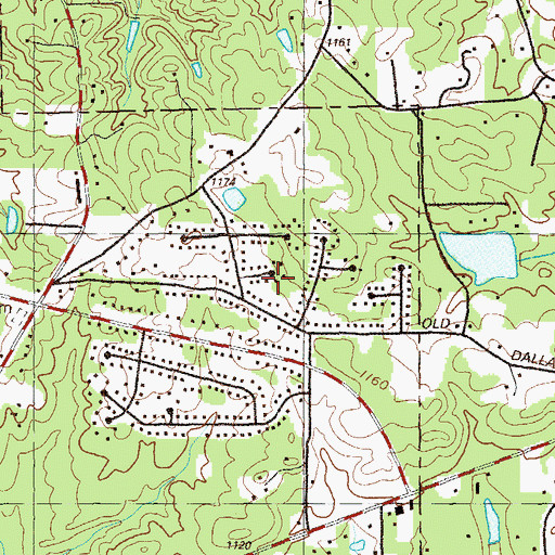 Topographic Map of Watson Glen, GA