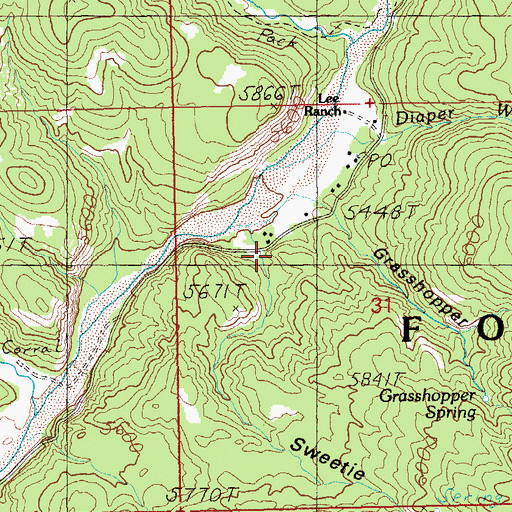 Topographic Map of Sweetie Canyon, AZ