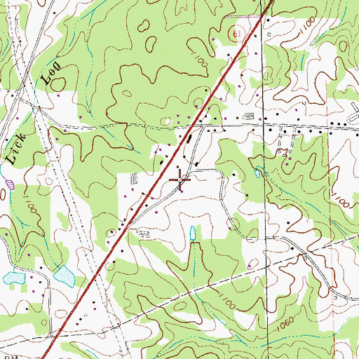 Topographic Map of Willow Creek, GA