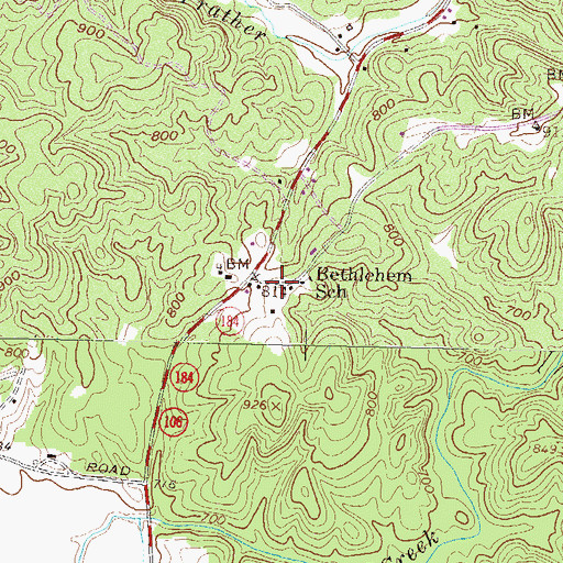 Topographic Map of Bethlehem Church, GA