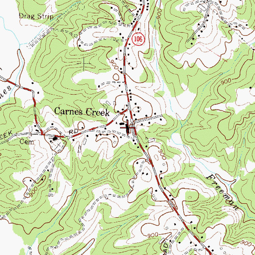 Topographic Map of Carnes Creek School, GA