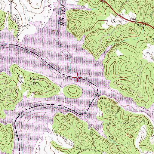 Topographic Map of Cleveland Shoal (historical), GA