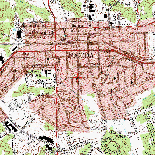 Topographic Map of Friendship Baptist Church, GA