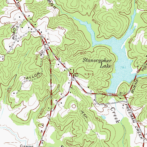 Topographic Map of Hayes Cemetery, GA