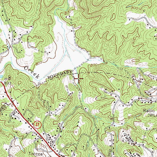 Topographic Map of Henderson Falls Park, GA