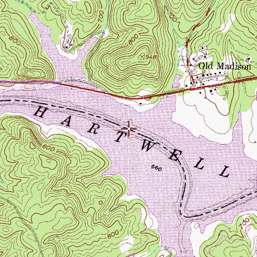 Topographic Map of Jarrett Bridge (historical), GA