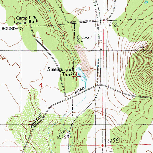 Topographic Map of Sweetwood Tank, AZ