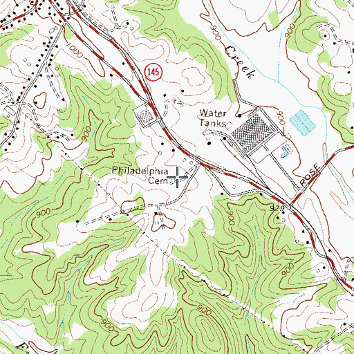 Topographic Map of Philadelphia Baptist Church (historical), GA