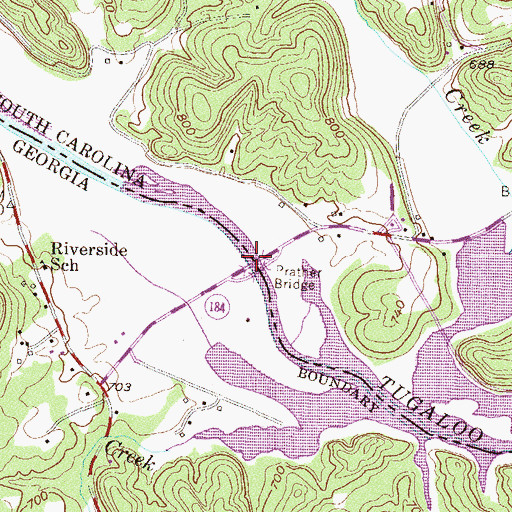 Topographic Map of Prather Bridge, GA