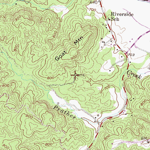 Topographic Map of Prather Cemetery, GA
