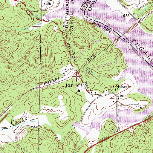 Topographic Map of Providence Cemetery, GA
