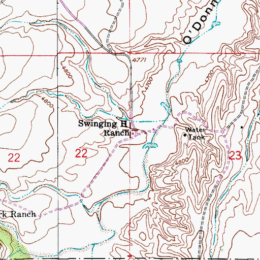 Topographic Map of Swinging H Ranch, AZ