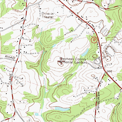 Topographic Map of Stephens County High School, GA