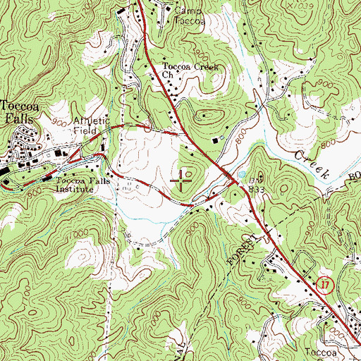 Topographic Map of Stephens County Hospital, GA