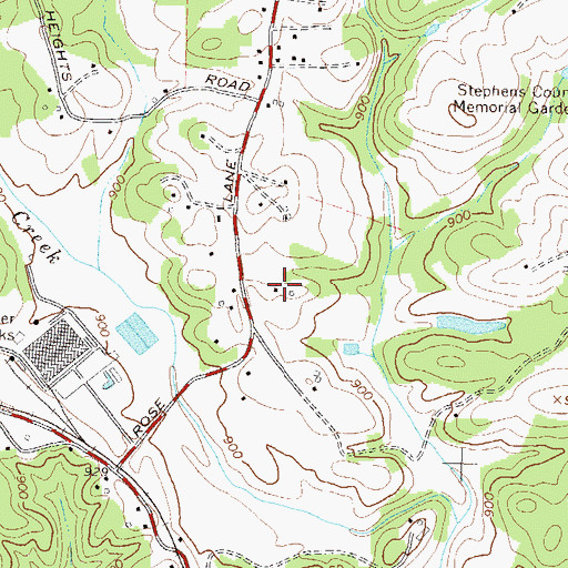 Topographic Map of Stephens County Middle School, GA