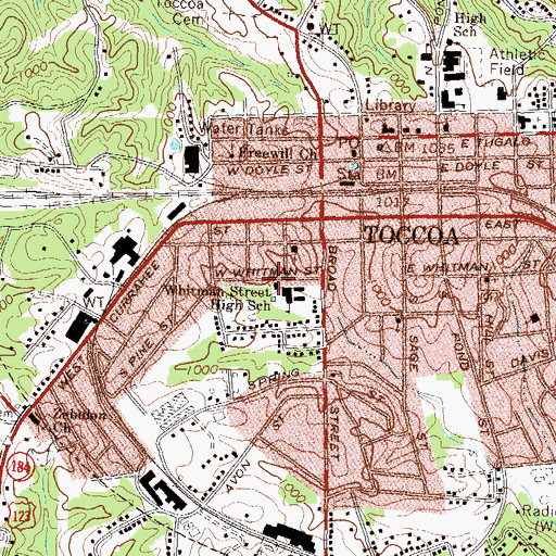 Topographic Map of Trinity Christian Methodist Episcopal Church, GA