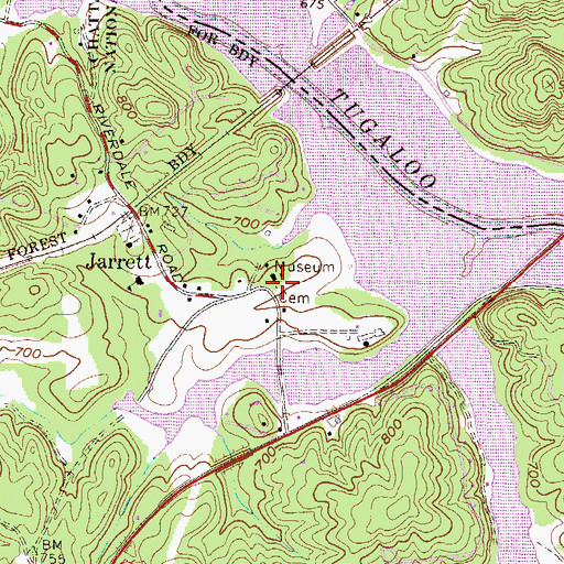 Topographic Map of Walton Cemetery, GA
