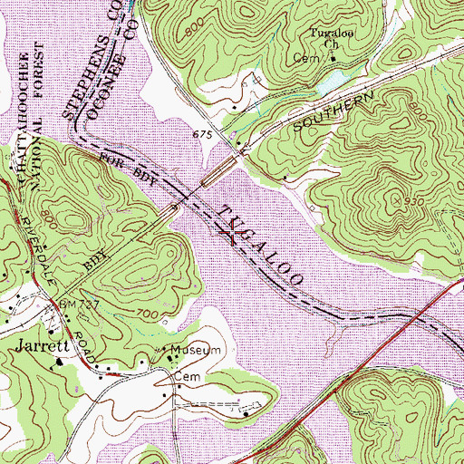 Topographic Map of Waltons Ford (historical), GA