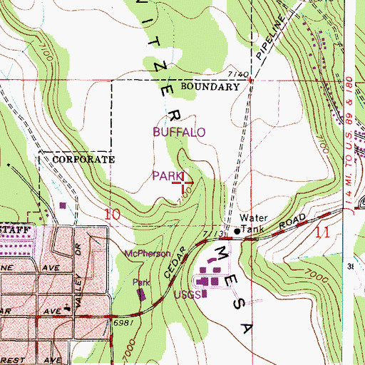 Topographic Map of Switzer Mesa, AZ