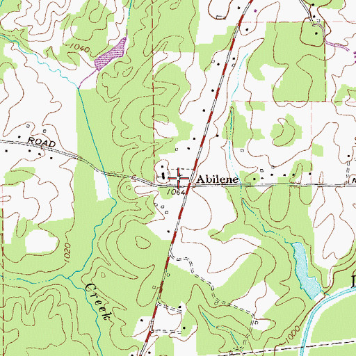 Topographic Map of Abilene Cemetery, GA