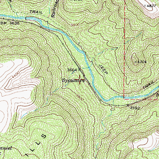 Topographic Map of Sycamore, AZ