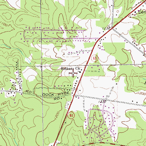 Topographic Map of Bethany Cemetery, GA